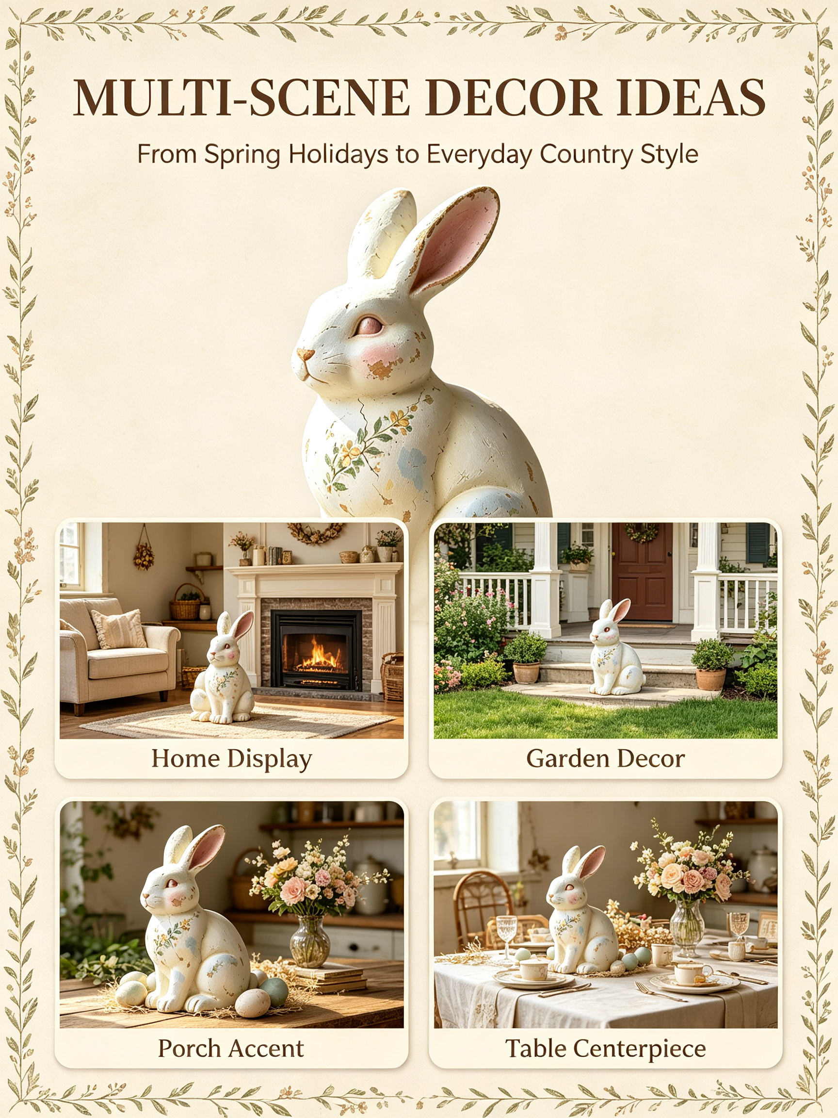 Customized Color Waterproof UV Sun-proof Easter Bunny Sculpture for Outdoor Commercial Decor