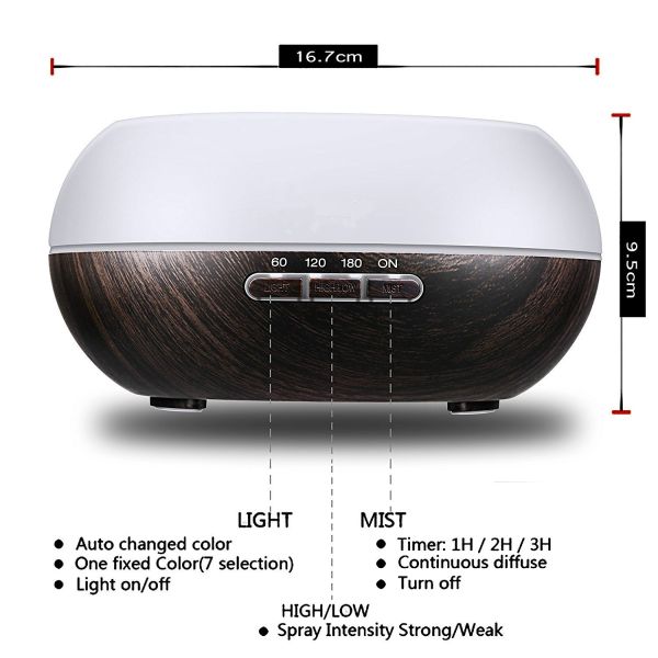 Smart Home Appliances Private Label 300ml Wooden Luxury Air Purifier Diffuser Ultrasonic Essential Oil Diffuser for Home Hotel