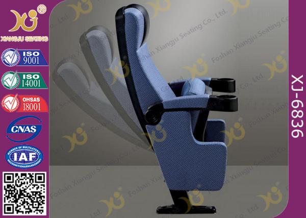 Heavy Iron Frame Cinema Hall Theatre Seating Chairs With Cup Holder