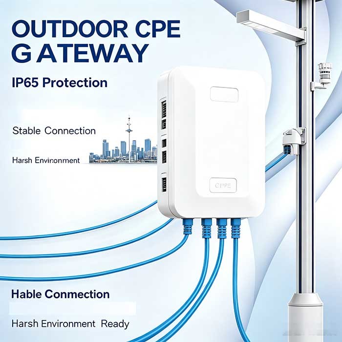 Solar Powered Multi‑Function Smart Pole, WiFi AP, LED Light, Camera, Speaker & LCD Display