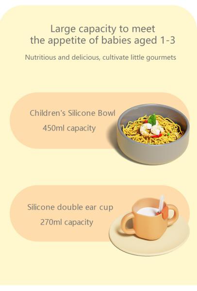 3 In 1 BPA Free Kids  Childrens Dinner Set Kids Baby Feeding Infant Plates And Bowls