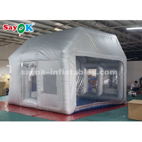 Custom Inflatable Tent Silver Inflatable Paint Booth With Filter System / Inflatable Bubble Tent