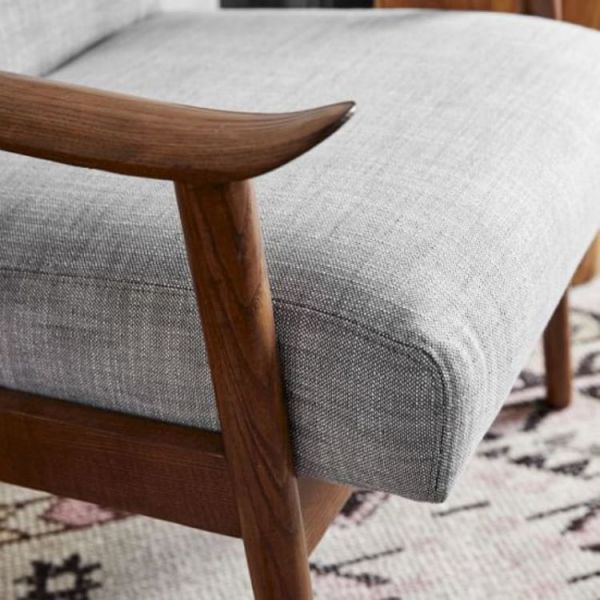 Soft Cushion Armrest Solid Wood Armchair for Nordic Style Leisure Sofa Cushion