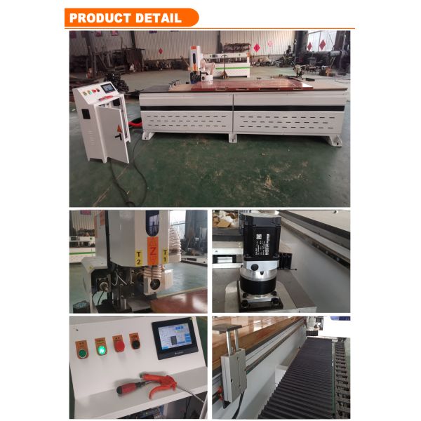 Advanced CNC Door Lock Hole Drilling Hinge Boring Machine with 750W Servo Motor x3