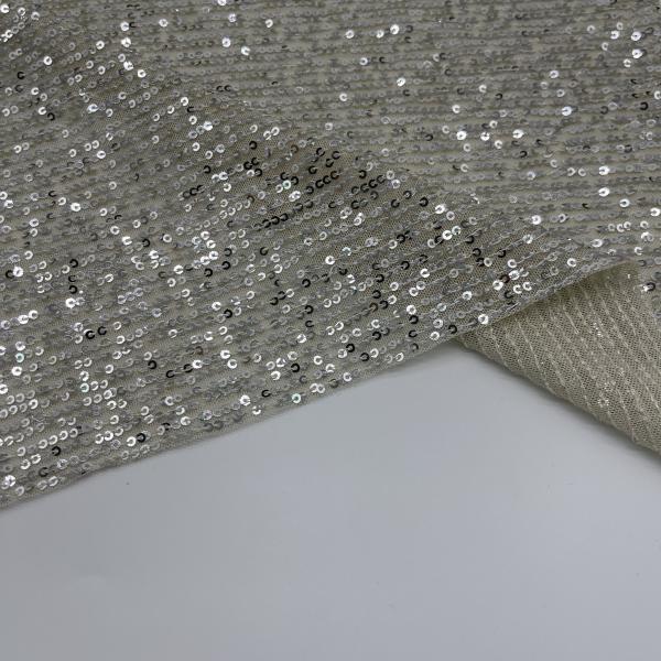 Waterproof Durable Sequins Embroidery Fabric Material M01-039