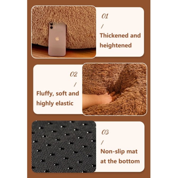 Handmade Modern Fashion Winter Thickened Warm Nest Cat Dog Furry Sleeping Mat Pet House Dog Bed Round Foldable