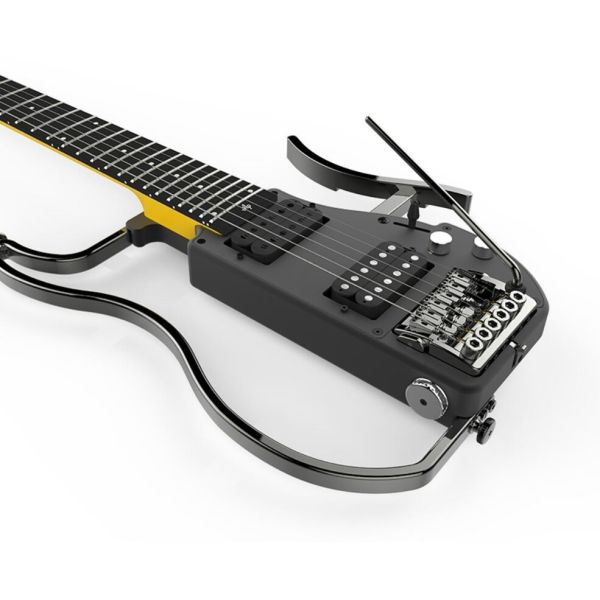 Unique Design Patented Grand Headless Foldable Travel Guitar with Double Humbuckers and Headphone Amplifier