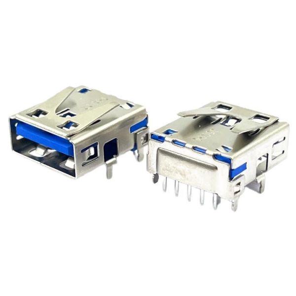 Blue USB3.1 A Female STD USB Connector Socket PCB 9Pin