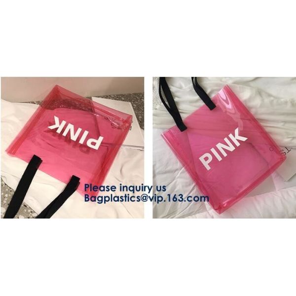 Clear Shopping Bag PVC Handbag Fashion Big Bags Jelly Package Large Transparent Tote Bag Shoulder Bag Leisure Beach Bag