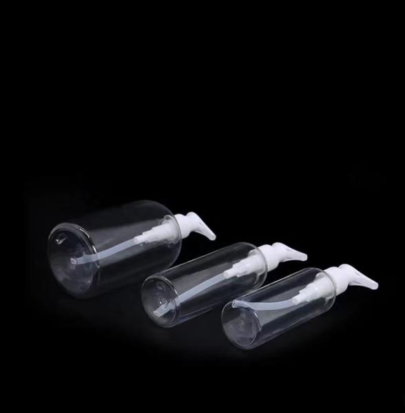 Cosmetic Plastic Lotion Pump Bottle For Shampoo 100ml 250ml 500ml Transparent
