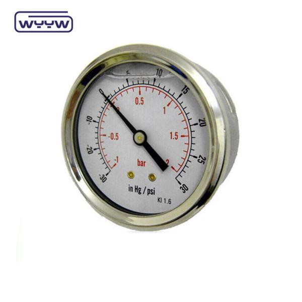 Stainless Steel Positive And Negative Pressure Gauge Vacuum Oil filled Customized