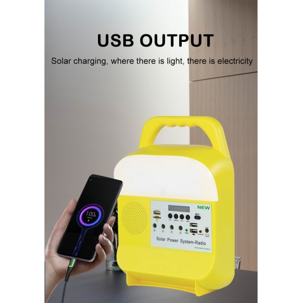 SRE-585 Rechargeable Sun Solar Power Lighting System Generator Portable With Battery