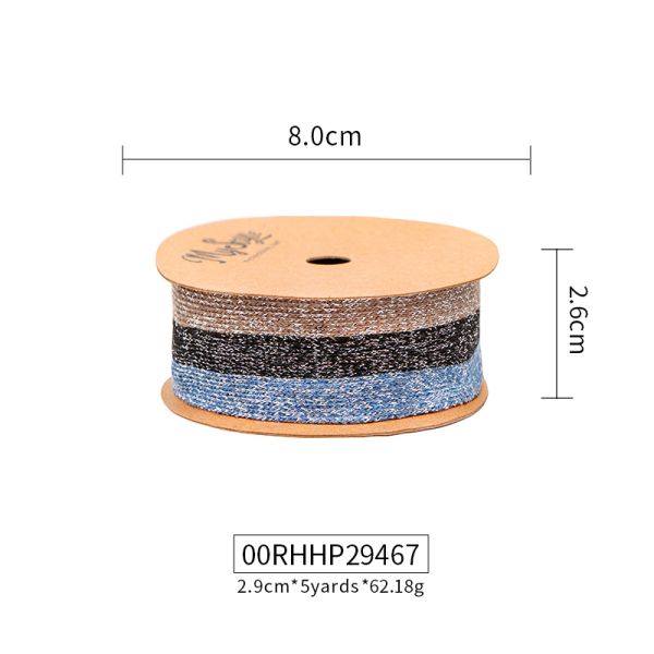 2.6cm Width MSD 2023 Supply Striped Knit Jacquard Ribbon Featured Clothing Accessories