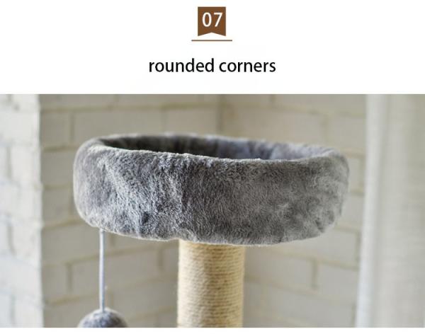 7cm / 8cm Wood Cat Tree Tower Fleece Cloth For Large Cats