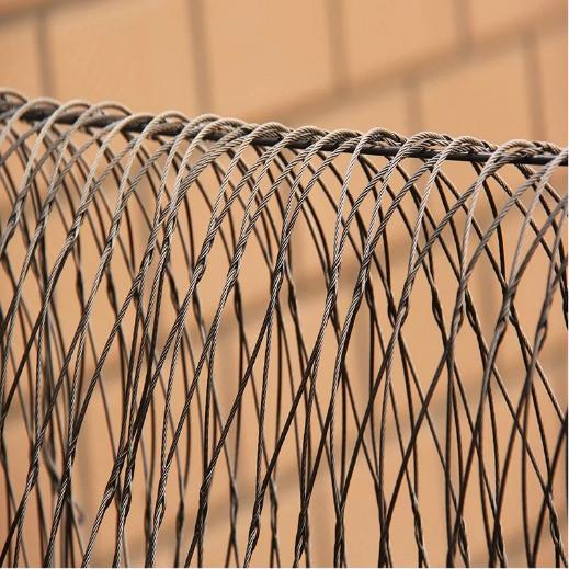 Durable Stainless Steel Rope Mesh , Stainless Steel Wire Rope Net Plain Weave