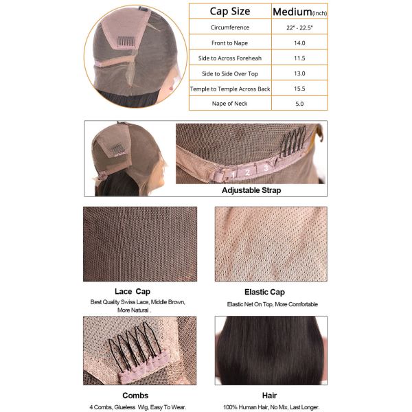 Body Wave Full Lace Virgin Human Hair Wigs Natural Luster For Black Women