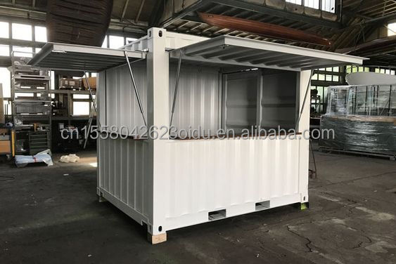 Boutique en acier préfabriquée de 10 pieds 20 pieds Container Kiosque Mobile Mini Bar pour cuisine et restaurant en plein air Boutique de design mobile