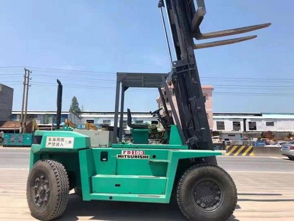 FD100 Used MITSUBISHI Forklift 10T Capacity Low Hours for Logistics Centers