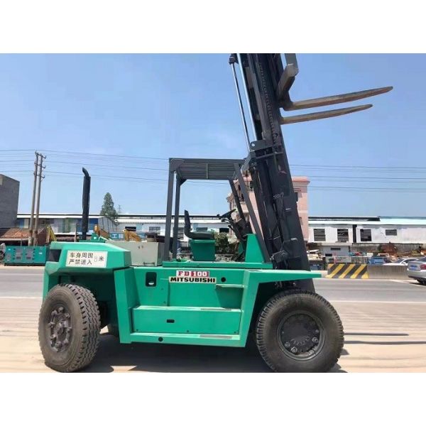 Mitsubishi FD100 10 Ton Diesel Forklift Low Hours Used Forklift Truck Logistics Center Material Handling Equipment