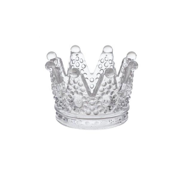 Romantic Crown Tea Light Mini Votive Candle Holders ,  Glass Cylinder Candle Holders For Party