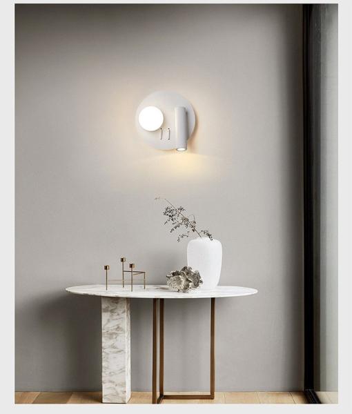 Bedside reading wall lamp acrylic ball Nordic bedroom bed board light living Bedhead wall light for hotel