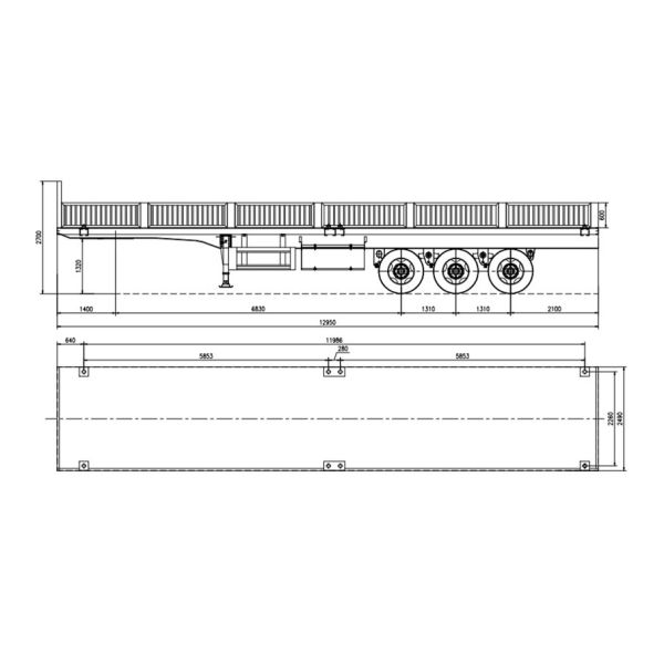 Прицеп на 3-4 оси с низким покрытием для 40 тонн боковой стены полуприцеп для перевозки грузов