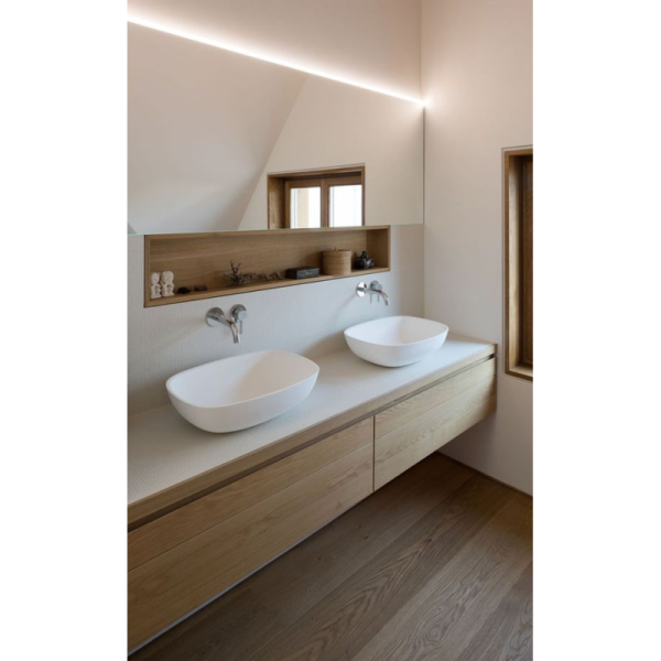 European Antique Free Standing Wall Tile Sink Bathroom Vanity with Sintered Stone Top