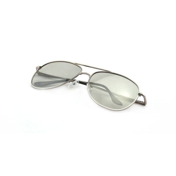 Metal Frame Linear Polarized 3D Glasses Silver White Scratech Protective Film