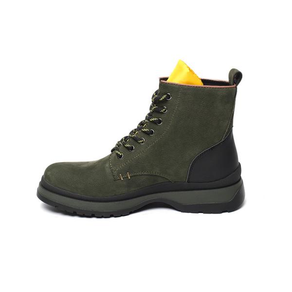 Velvet Sock Euro 40size Mens Leather Casual Boots Spring Olive Green