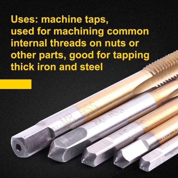 HSS 6542 Spiral Point Taps M3-M8 Titanium Coated
