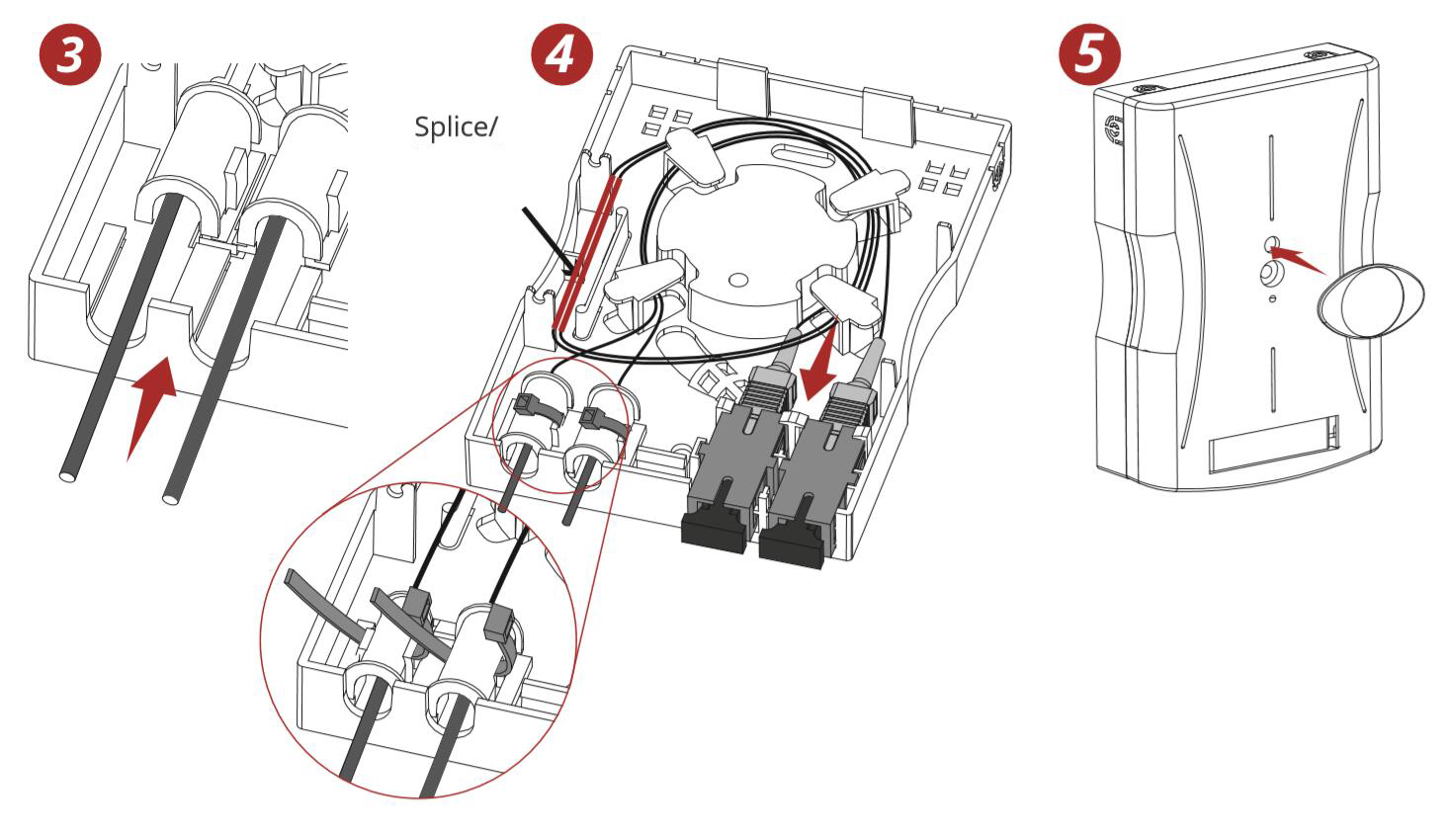 2 гаван пластиковая коробка прекращения держателя IP30 стены FTTH оптически