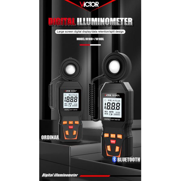 VICTOR 1010D+ Цифровой светометр Люкс-метр 0~200000люкс дешевый световой осветительный люкс-метр для светодиодов