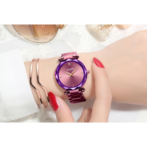 Stainless steel band high quality quartz movement women stainless steel band waterproof wrist watch