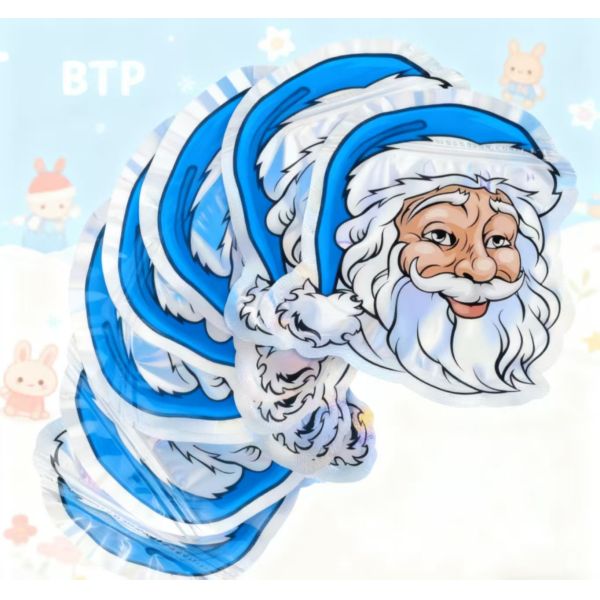 Gravure Printing Santa Shaped Ziplock Snack Bag Customized Logo Printing Ideal for Child Food Candy Storage Small Business Gifts Gemstones Included