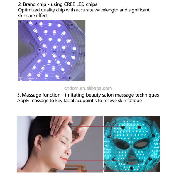 NO Waterproof 7 Color LED Face Mask for Whitening and Acne Treatment Anti-Puffiness
