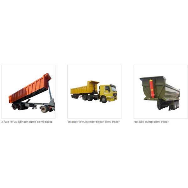 Tri Axle Tipper Semi Trailer 30-40 Ton U Shape For Transport Stones / Rocks