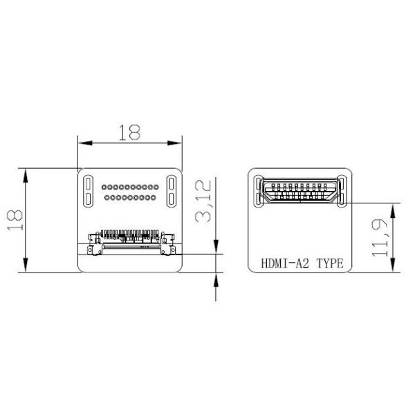 HDMI Elbow Head HDMI-A2 90 градусов до  ®-VS 20454-220-02 20455 20453