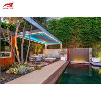 Pergola en aluminium intelligent motorisé avec tige ronde en aluminium pour jardin de piscine