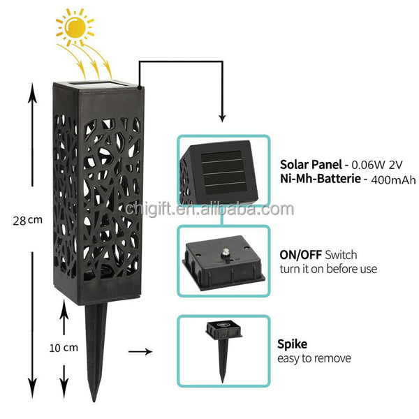 Lawn Decoration warm white Outdoor Solar Spot Lights With FCC RoHS Certification