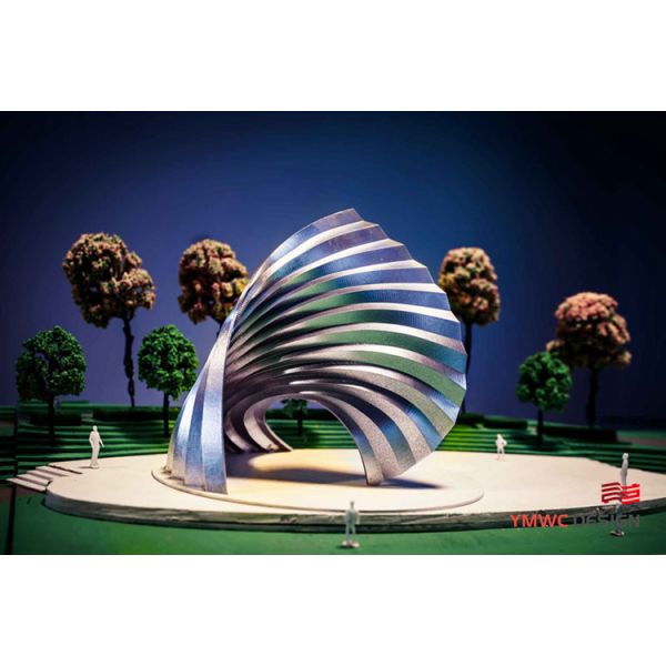 Large Stainless Steel Park Sculpture for Landscape Modern Metal Landscape Sculpture