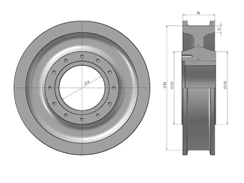High Strength Crane Steel Wheel with 50-219mm Diameter and HB 300-350 Hardness for Overhead Cranes