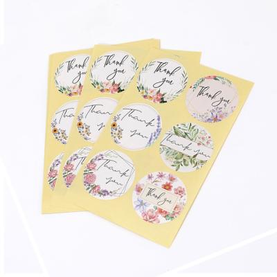 Self Adhesive Circle Thank You Stickers Label With Lamination Finish Custom Logo