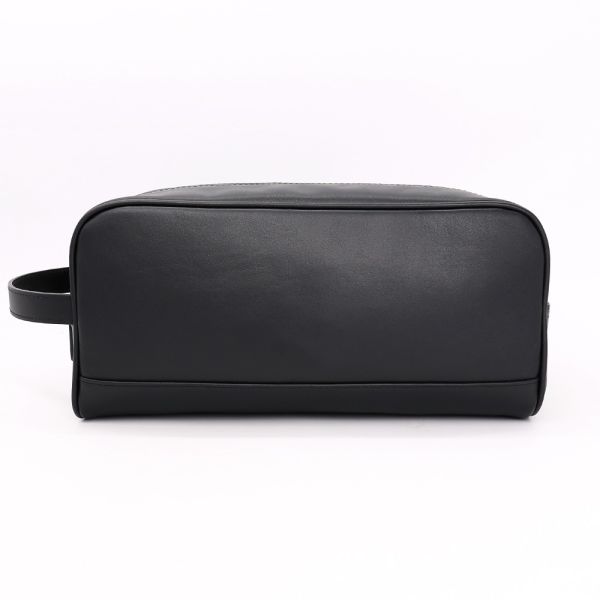 Manufacturer Customized Genuine Leather Large Capacity Travel Cosmetic Bag Simple Light Luxury Toiletry Bag Multifunctional Double Layer Storage Bag