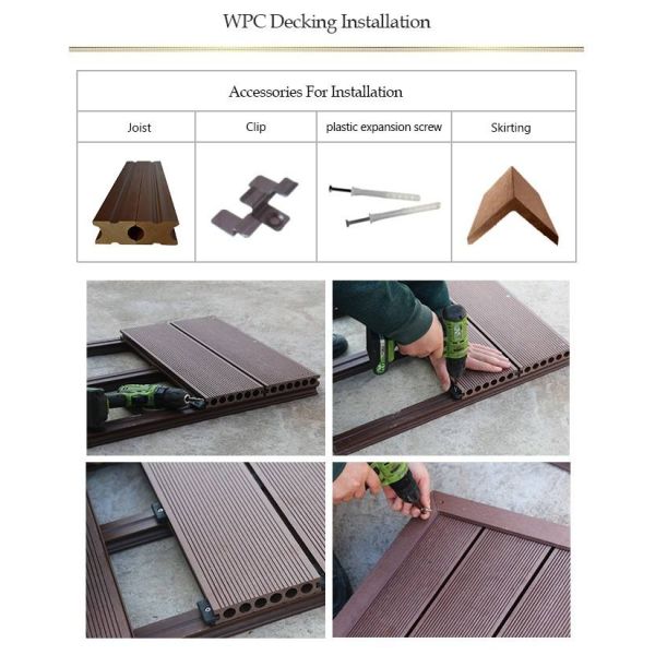 Convenient to Install Piso Deck Wpc Decking Wpc 40x40 Floor Tiles for Patio Decking