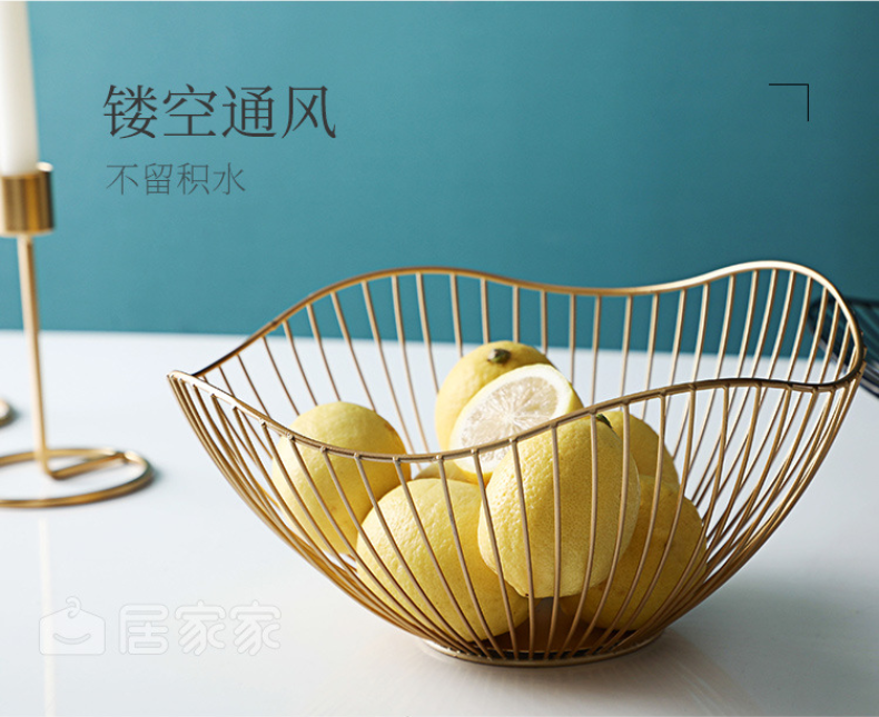 Wear Resistant Metal Wire Fruit Basket , Irregular Modern Stainless Steel Fruit Bowl