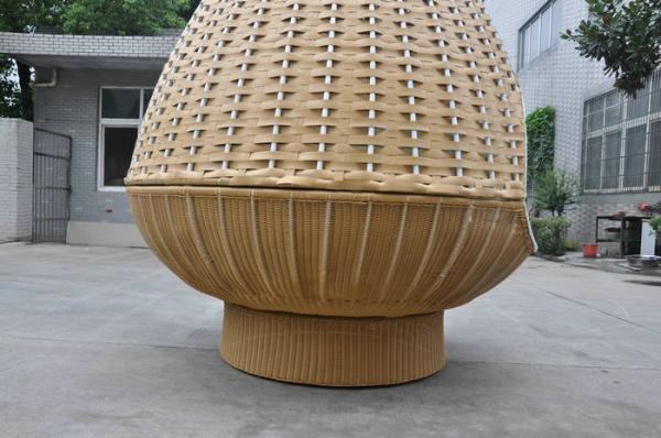 Outdoor Rattan Daybed , KD Nestrest For Beach / Poolside / Hotel
