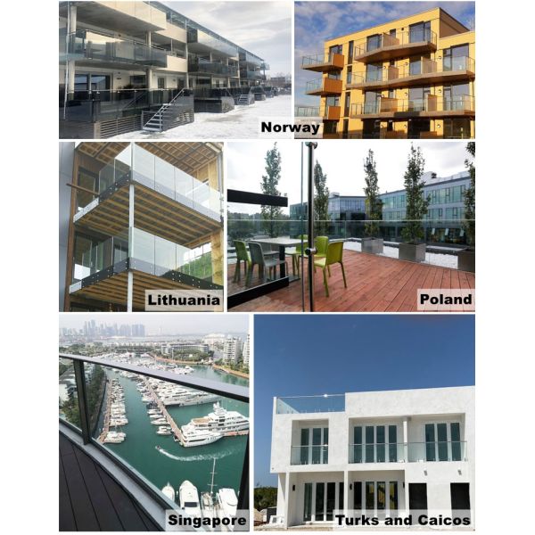 Customized Black Coating Frameless U Channel Glass Railing with 12mm Toughened Glass Balustrade