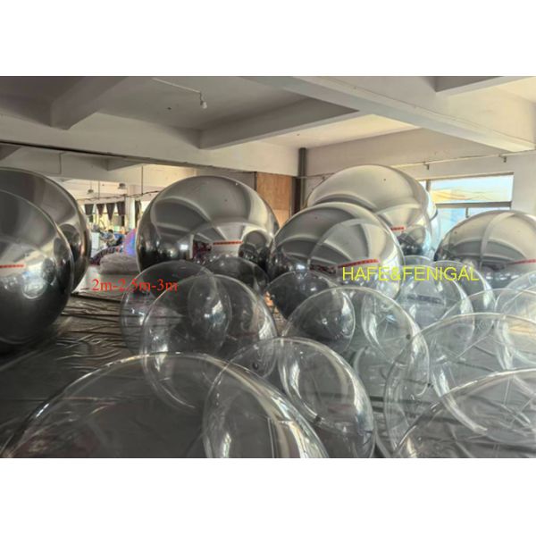 2m, 2.5m, 3m Silver PVC Mirror Balloons Hanging From Ceiling Use