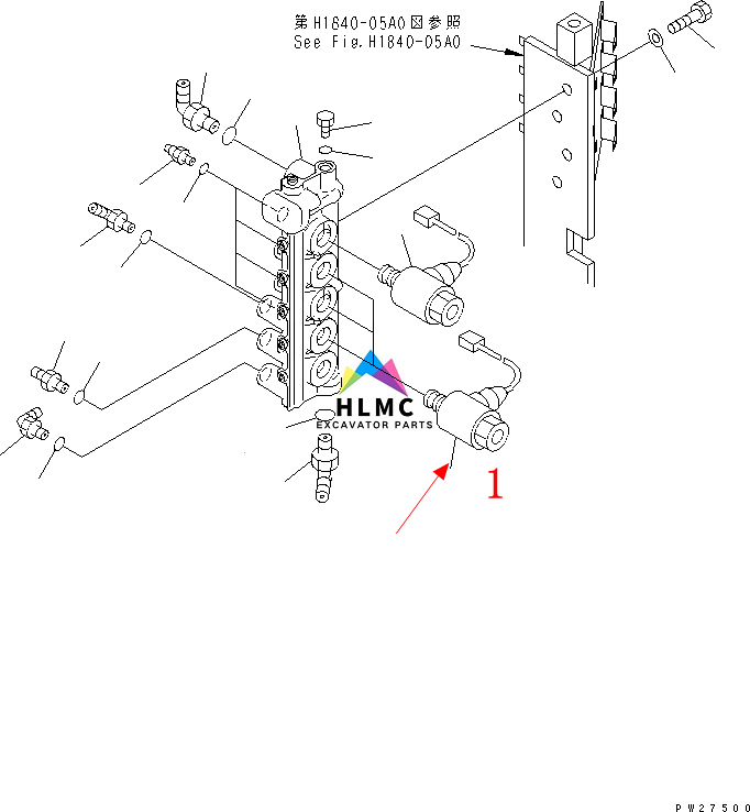 SD1244-C-10 203-60-62171 203-60-56560 203-60-62161 Excavator Engine Parts PC120-6 PC60-7 PC60-6 Excavator Solenoid Valve