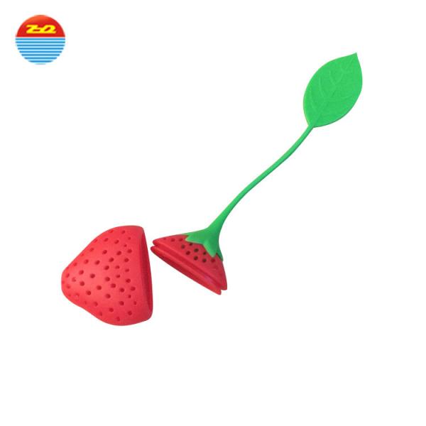 Best cute strawberry shape tea strainer filter travel buddy non plastic loose leaf tea custom silicone tea infuser